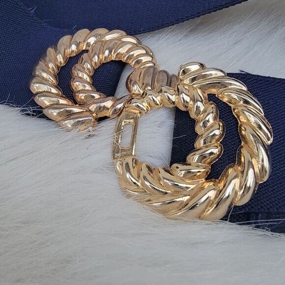 Vintage motion east gold buckle stretch belt - Picture 3 of 3